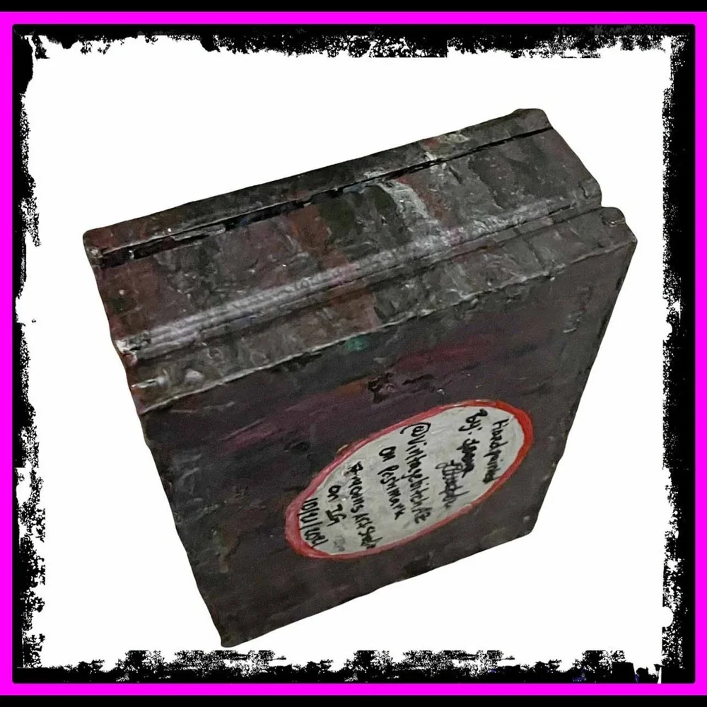 New Artisan Hand Painted By Me Gothic Poured Vintage Cigar Box By Arturo Fuente